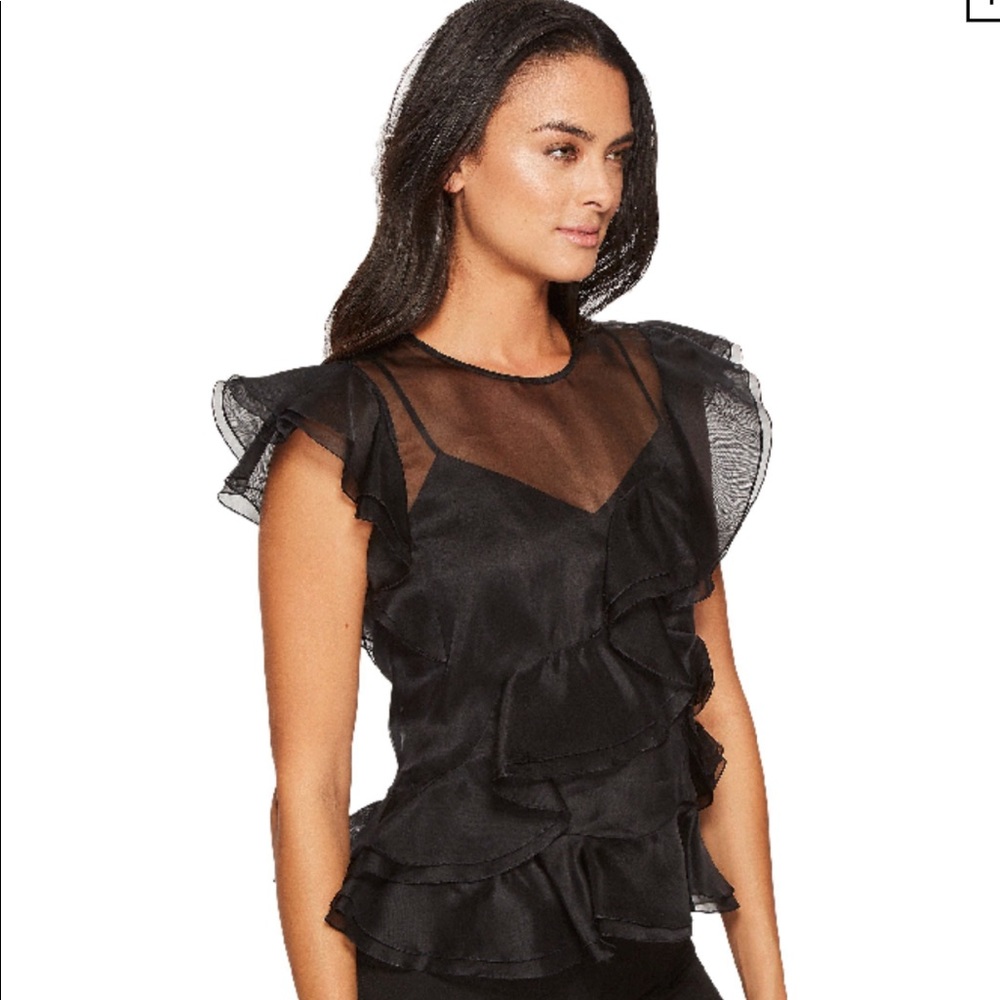 Rebecca Taylor crepe ruffle blouse size 10 nwot